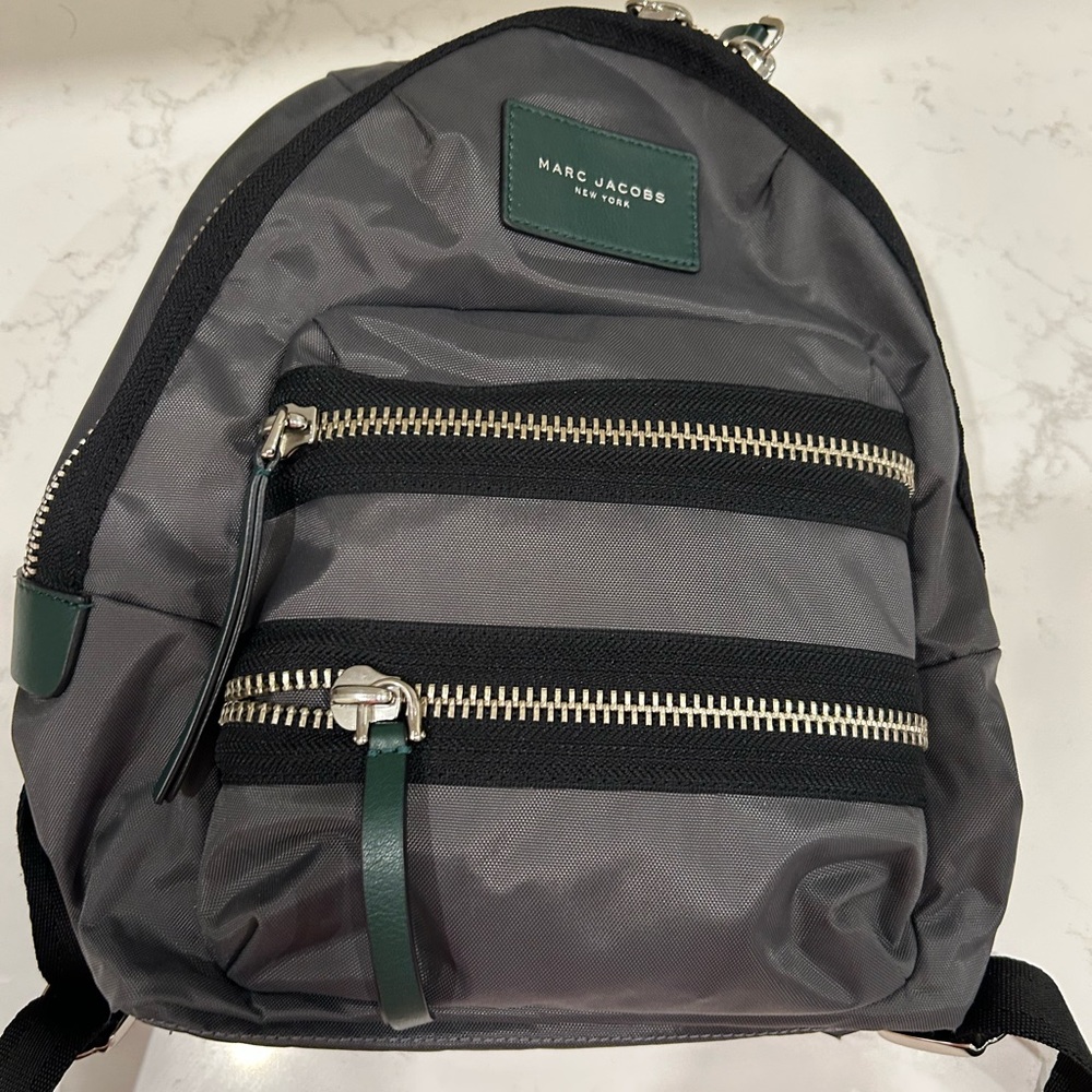 Marc Jacobs Gray and Black Backpack Sleek Design